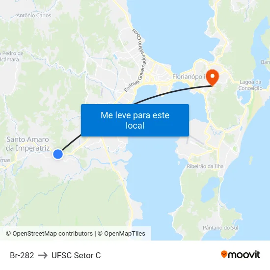 Br-282 to UFSC Setor C map