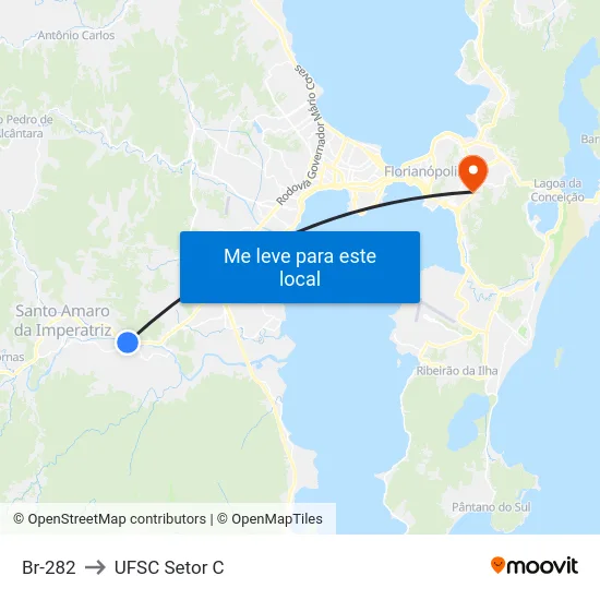 Br-282 to UFSC Setor C map