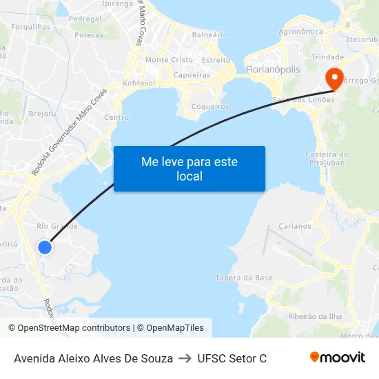 Avenida Aleixo Alves De Souza to UFSC Setor C map