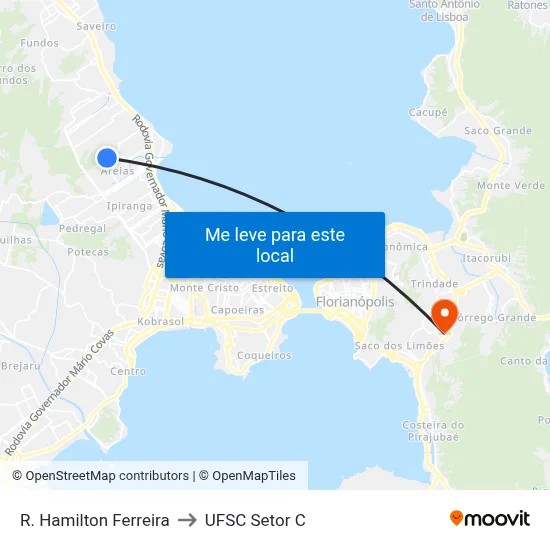R. Hamilton Ferreira to UFSC Setor C map