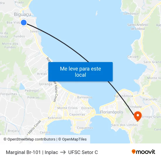 Marginal Br-101 | Inplac to UFSC Setor C map