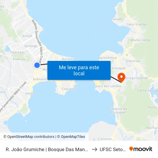 R. João Grumiche | Bosque Das Mansões to UFSC Setor C map