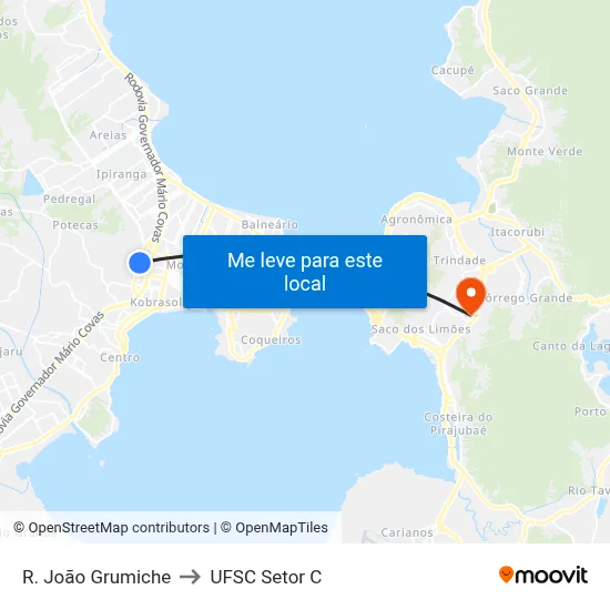 R. João Grumiche to UFSC Setor C map