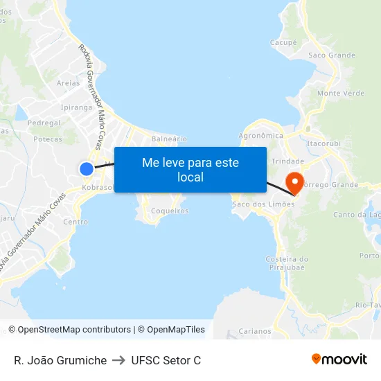 R. João Grumiche to UFSC Setor C map