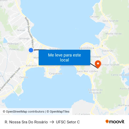 R. Nossa Sra Do Rosário to UFSC Setor C map