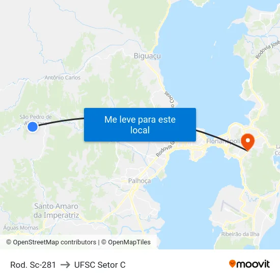 Rod. Sc-281 to UFSC Setor C map