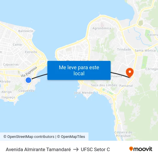 Avenida Almirante Tamandaré to UFSC Setor C map