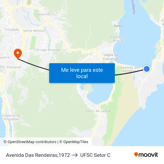 Avenida Das Rendeiras,1972 to UFSC Setor C map