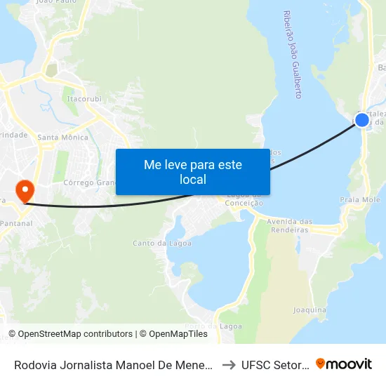 Rodovia Jornalista Manoel De Menezes to UFSC Setor C map