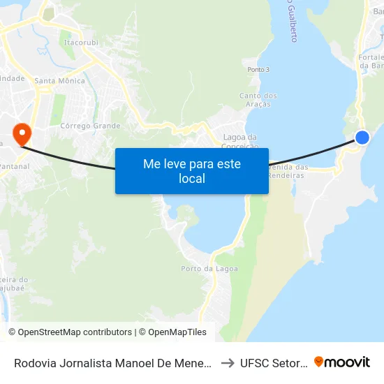 Rodovia Jornalista Manoel De Menezes to UFSC Setor C map