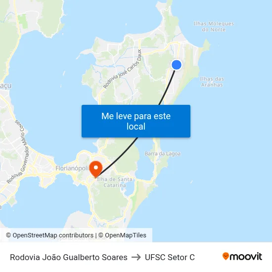 Rodovia João Gualberto Soares to UFSC Setor C map
