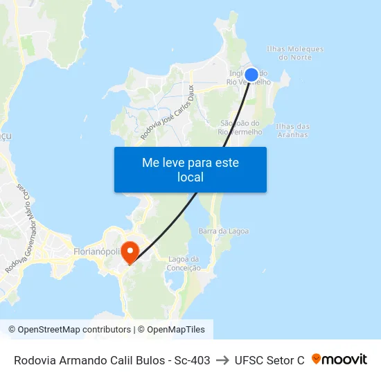 Rodovia Armando Calil Bulos - Sc-403 to UFSC Setor C map