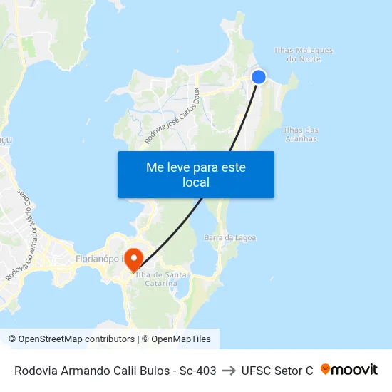 Rodovia Armando Calil Bulos - Sc-403 to UFSC Setor C map