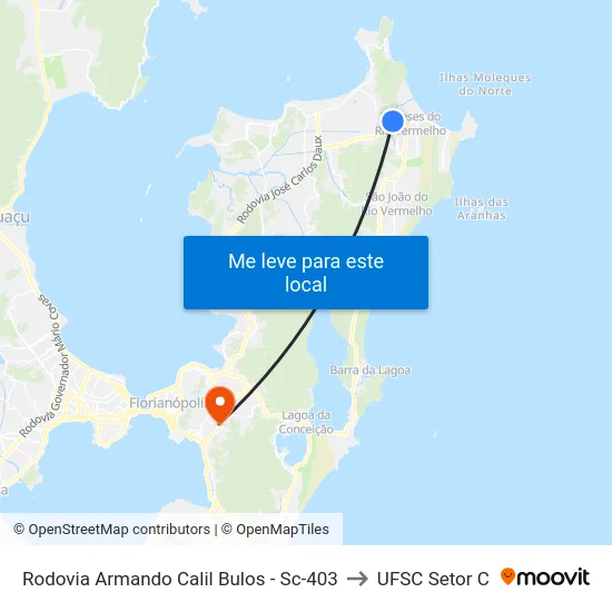 Rodovia Armando Calil Bulos - Sc-403 to UFSC Setor C map