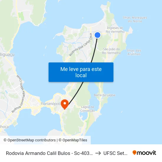 Rodovia Armando Calil Bulos - Sc-403, 1194 to UFSC Setor C map