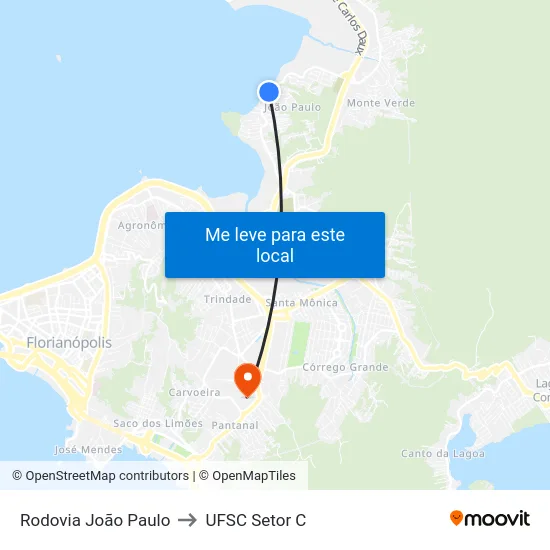 Rodovia João Paulo to UFSC Setor C map