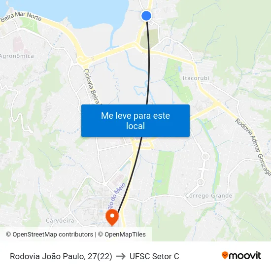Rodovia João Paulo, 27(22) to UFSC Setor C map