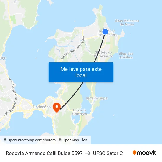 Rodovia Armando Calil Bulos 5597 to UFSC Setor C map