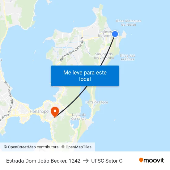 Estrada Dom João Becker, 1242 to UFSC Setor C map