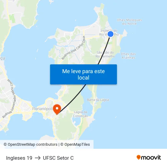 Ingleses 19 to UFSC Setor C map