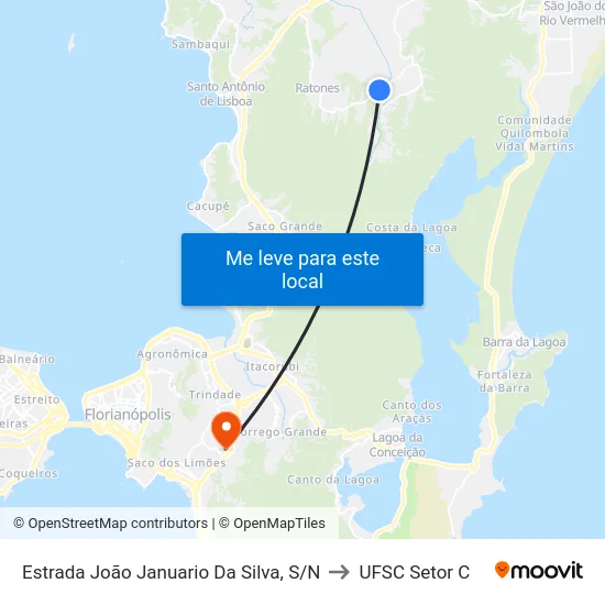 Estrada João Januario Da Silva, S/N to UFSC Setor C map