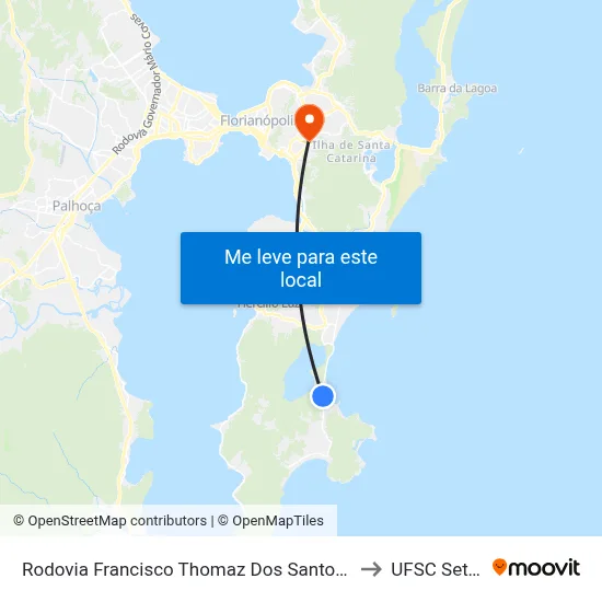Rodovia Francisco Thomaz Dos Santos - Sc-406 to UFSC Setor C map