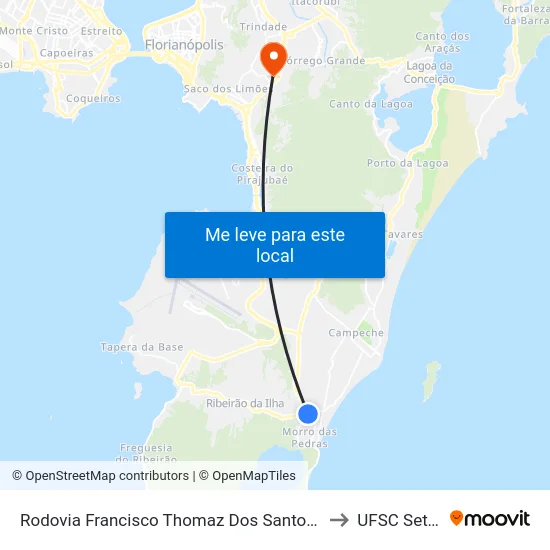 Rodovia Francisco Thomaz Dos Santos - Sc-406 to UFSC Setor C map