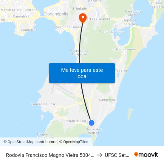 Rodovia Francisco Magno Vieira 5004, 5027 to UFSC Setor C map