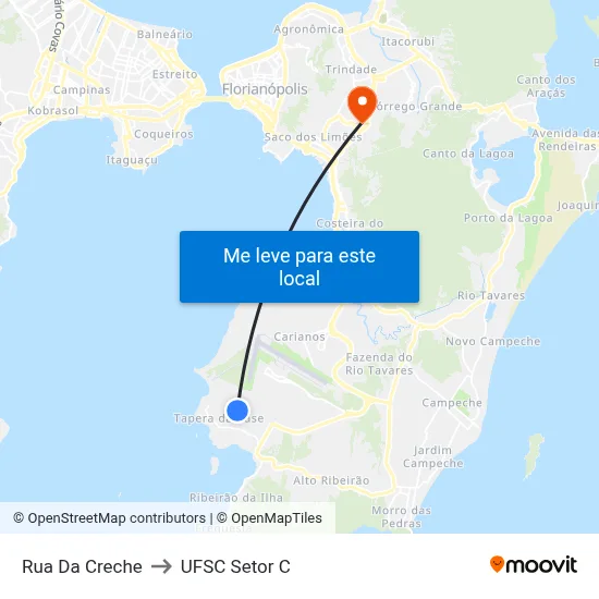Rua Da Creche to UFSC Setor C map