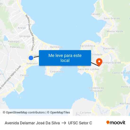 Avenida Delamar José Da Silva to UFSC Setor C map