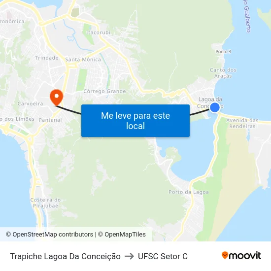 Trapiche Lagoa Da Conceição to UFSC Setor C map