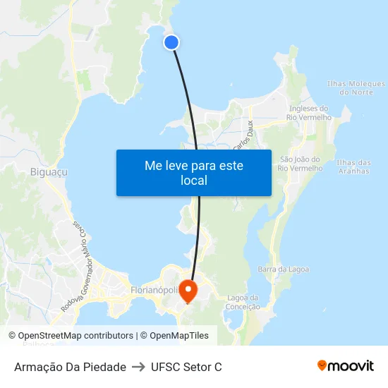 Armação Da Piedade to UFSC Setor C map