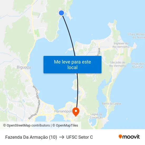 Fazenda Da Armação (10) to UFSC Setor C map