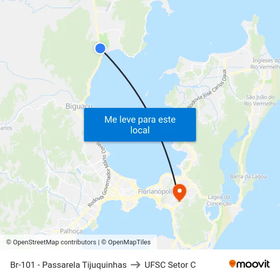 Br-101 - Passarela Tijuquinhas to UFSC Setor C map
