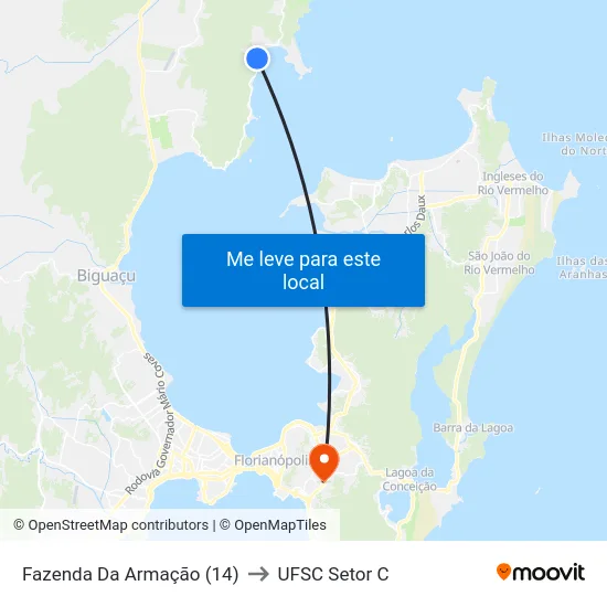 Fazenda Da Armação (14) to UFSC Setor C map