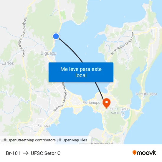 Br-101 to UFSC Setor C map