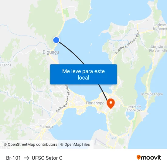 Br-101 to UFSC Setor C map