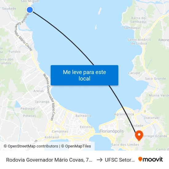 Rodovia Governador Mário Covas, 750 to UFSC Setor C map