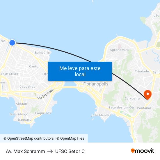 Av. Max Schramm to UFSC Setor C map