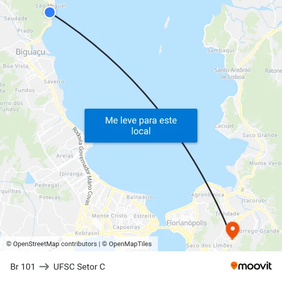 Br 101 to UFSC Setor C map