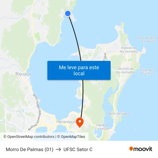 Morro De Palmas (01) to UFSC Setor C map