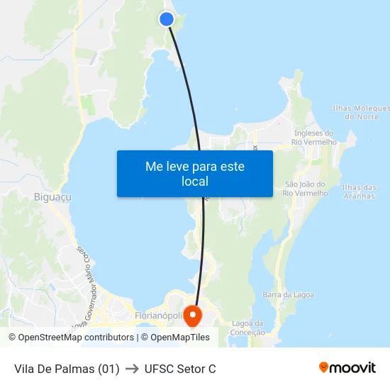 Vila De Palmas (01) to UFSC Setor C map