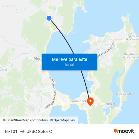 Br-101 to UFSC Setor C map