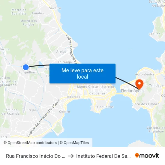 Rua Francisco Inácio Do Nascimento to Instituto Federal De Santa Catarina map