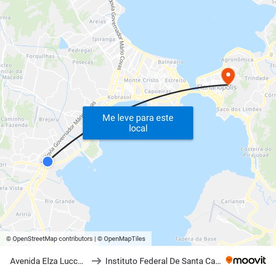 Avenida Elza Lucchi, 53 to Instituto Federal De Santa Catarina map