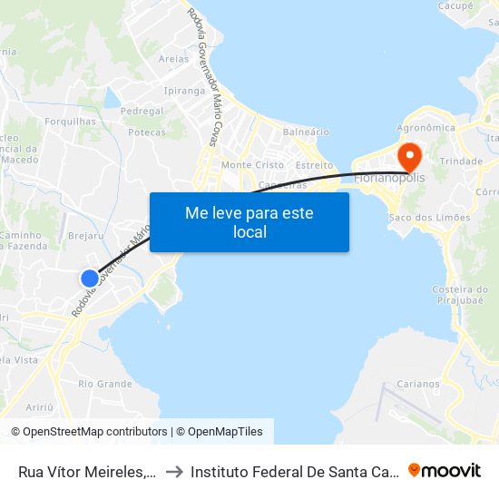 Rua Vítor Meireles, 327 to Instituto Federal De Santa Catarina map