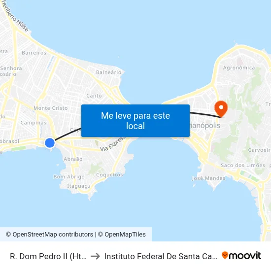 R. Dom Pedro II (Htech) to Instituto Federal De Santa Catarina map