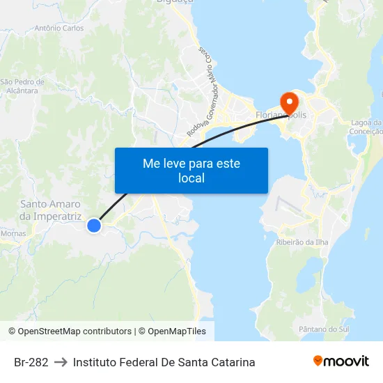 Br-282 to Instituto Federal De Santa Catarina map