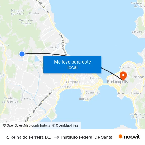 R. Reinaldo Ferreira De Souza to Instituto Federal De Santa Catarina map