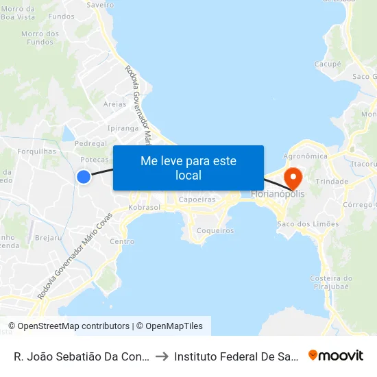 R. João Sebatião Da Conceição Filho to Instituto Federal De Santa Catarina map